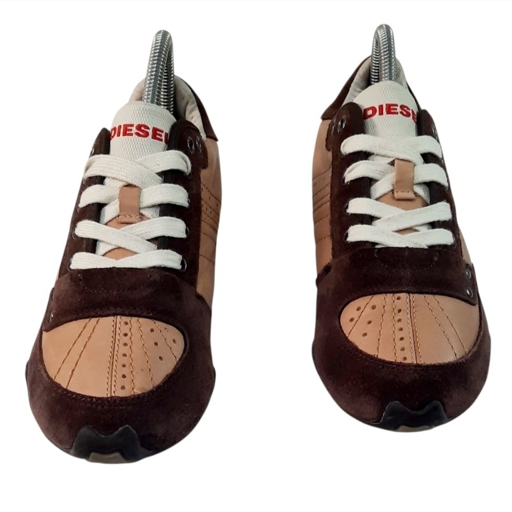 Vintage Diesel Rykker Y2K Women’s Tan/briwn Leather/suede Sneaker Size 8 - Picture 3 of 5